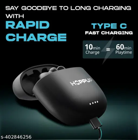 Hoppup Q50 Earbuds with Quad Mic ENC, 50H Playtime